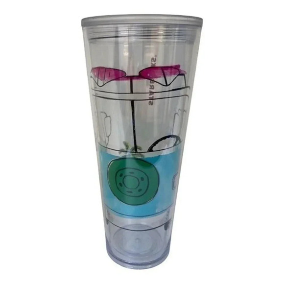 Starbucks Tumbler‎ Camper Van Summer Surfboard Beach Venti Cold Acrylic Cup Only - Picture 2 of 10